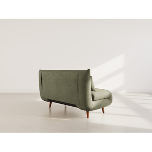 Lumi - Banquette convertible clic-clac 2 places en velours côtelé - Vert