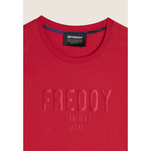 T-shirt in Cotone con Stampa frontale in tono colore