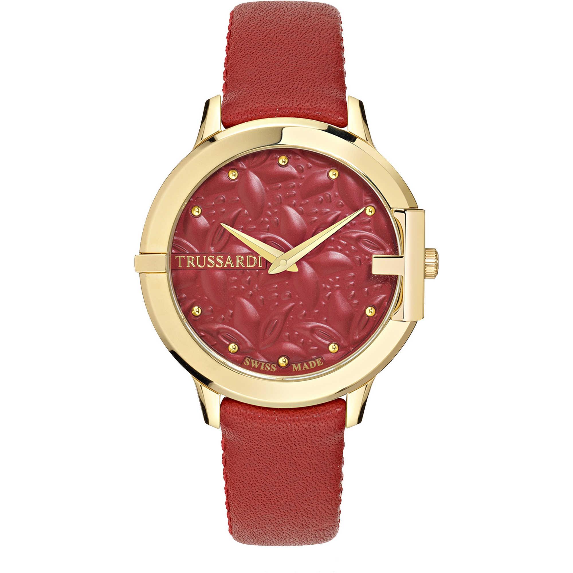 Orologio Trussardi HEKET Vera Pelle Rosso