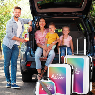 Juego De Maletas Pc Itaca Base Blanco Blanco Hello