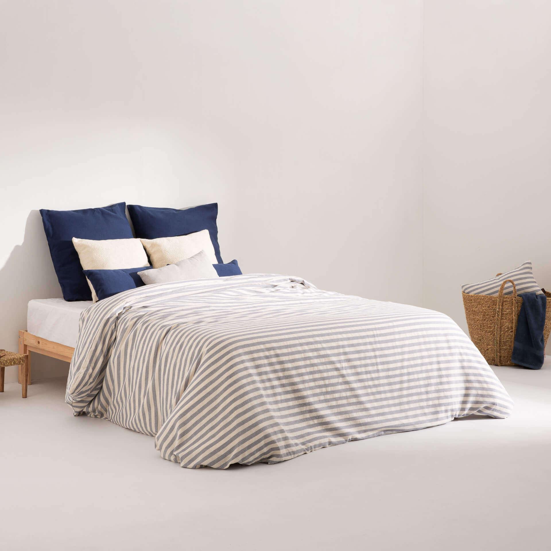 Housse de couette jacquard Jávea Grand Bleu