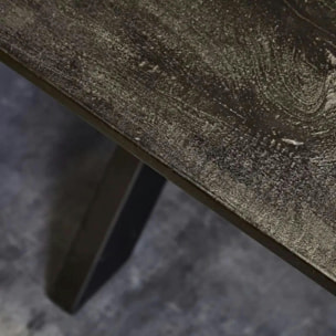 Table à manger noire en bois de manguier 160 cm ALVERA