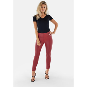 Pantaloni push up WR.UP® 7/8 superskinny vita alta similpelle