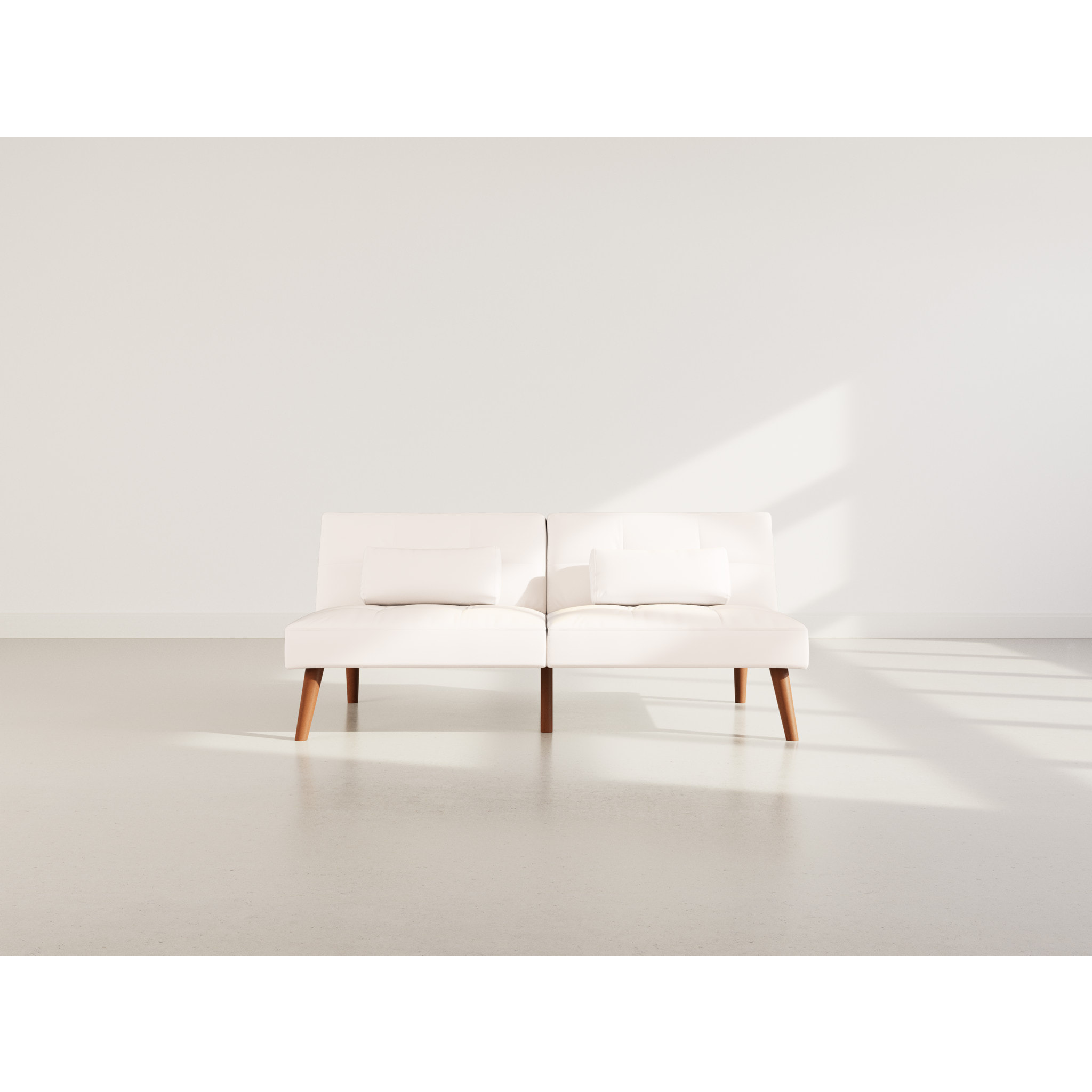 Philae - Canapé convertible clic-clac 2 places - en simili - Blanc