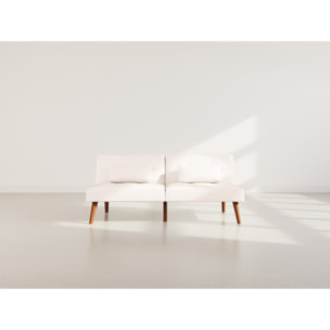 Philae - Canapé convertible clic-clac 2 places - en simili - Blanc