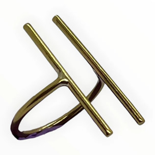 Anillo Hache latón doble barra dorado