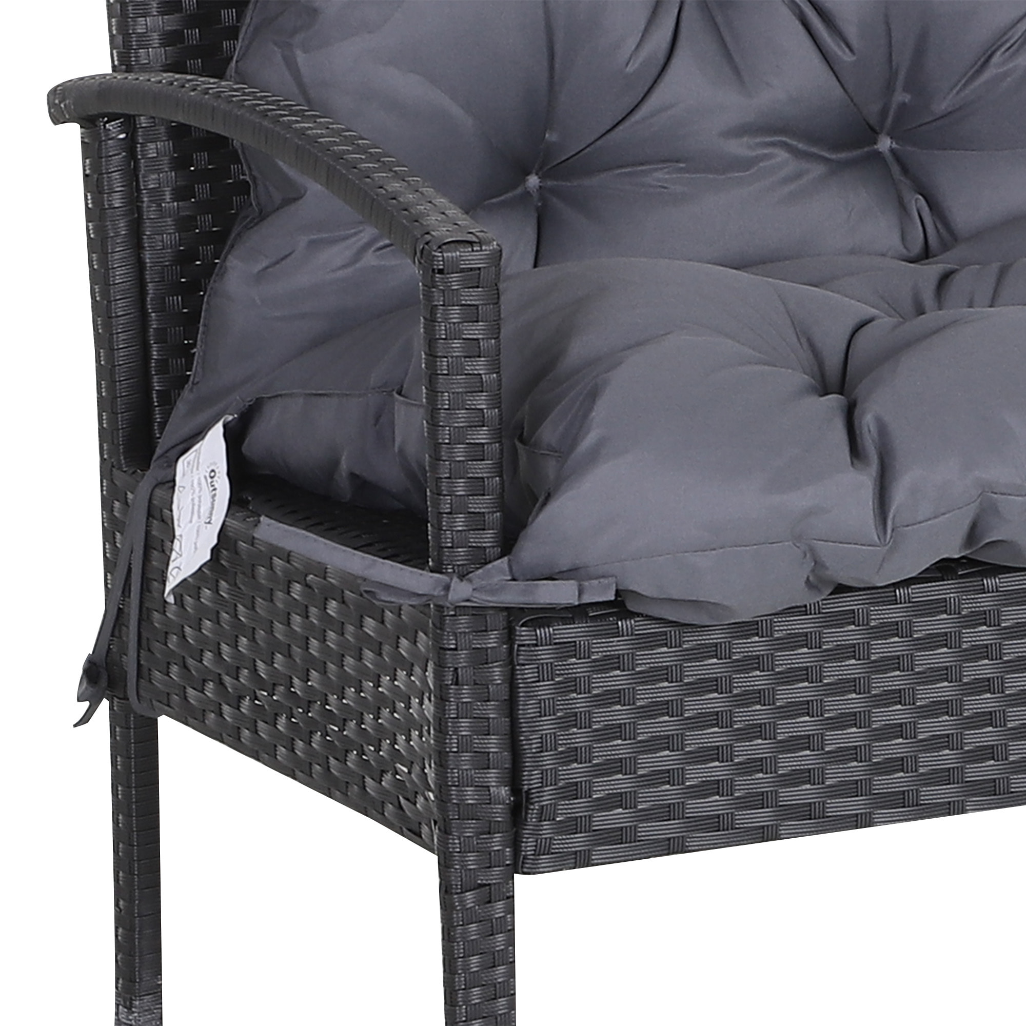 Cojín para Banco de 2 Plazas con Respaldo 100x98x8 cm para Jardín Terraza Gris