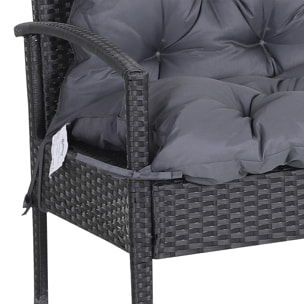 Cojín para Banco de 2 Plazas con Respaldo 100x98x8 cm para Jardín Terraza Gris