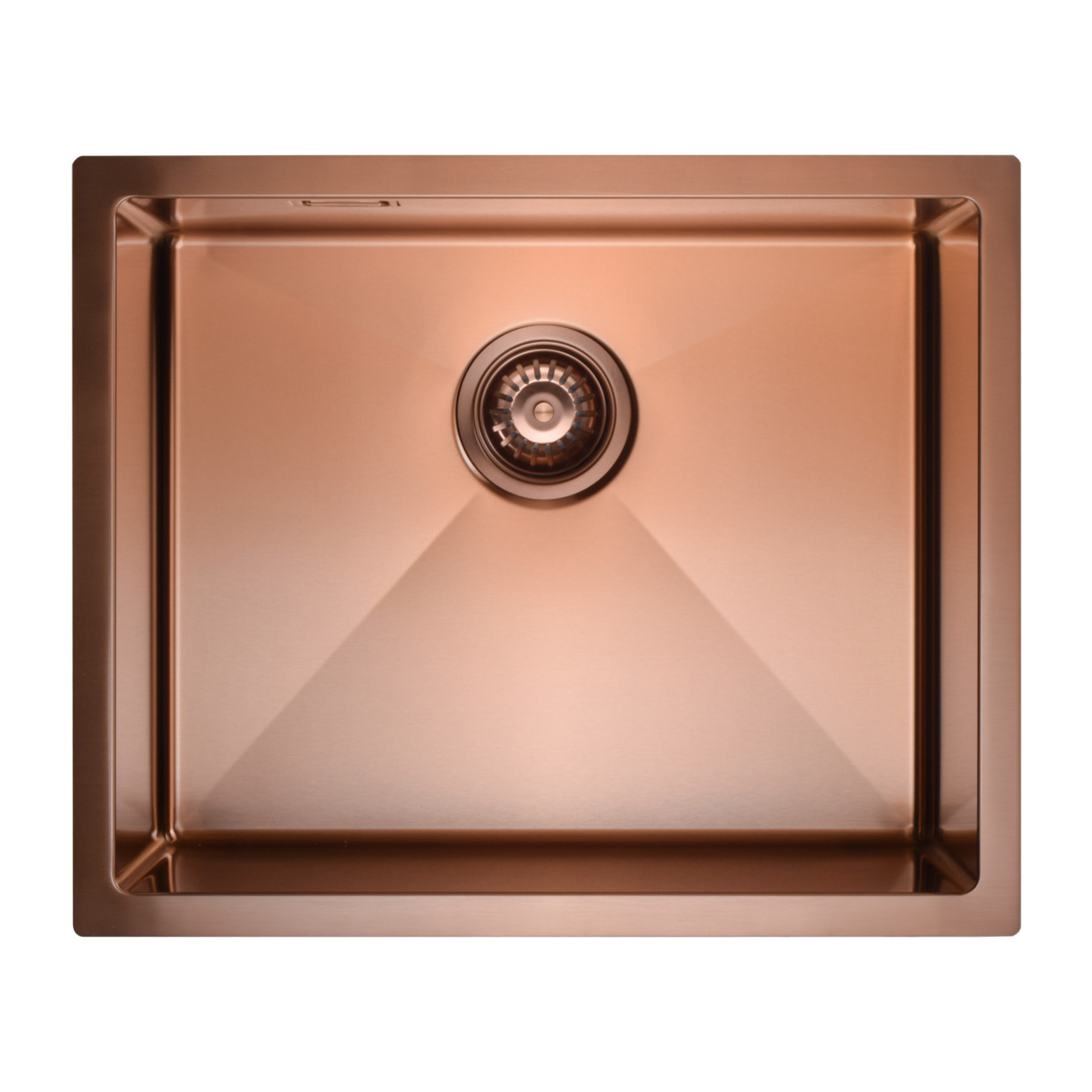 Timeless Évier de cuisine sous plan inox 304, 1 bac, 55x45x21 cm, Cuivre brossé PVD