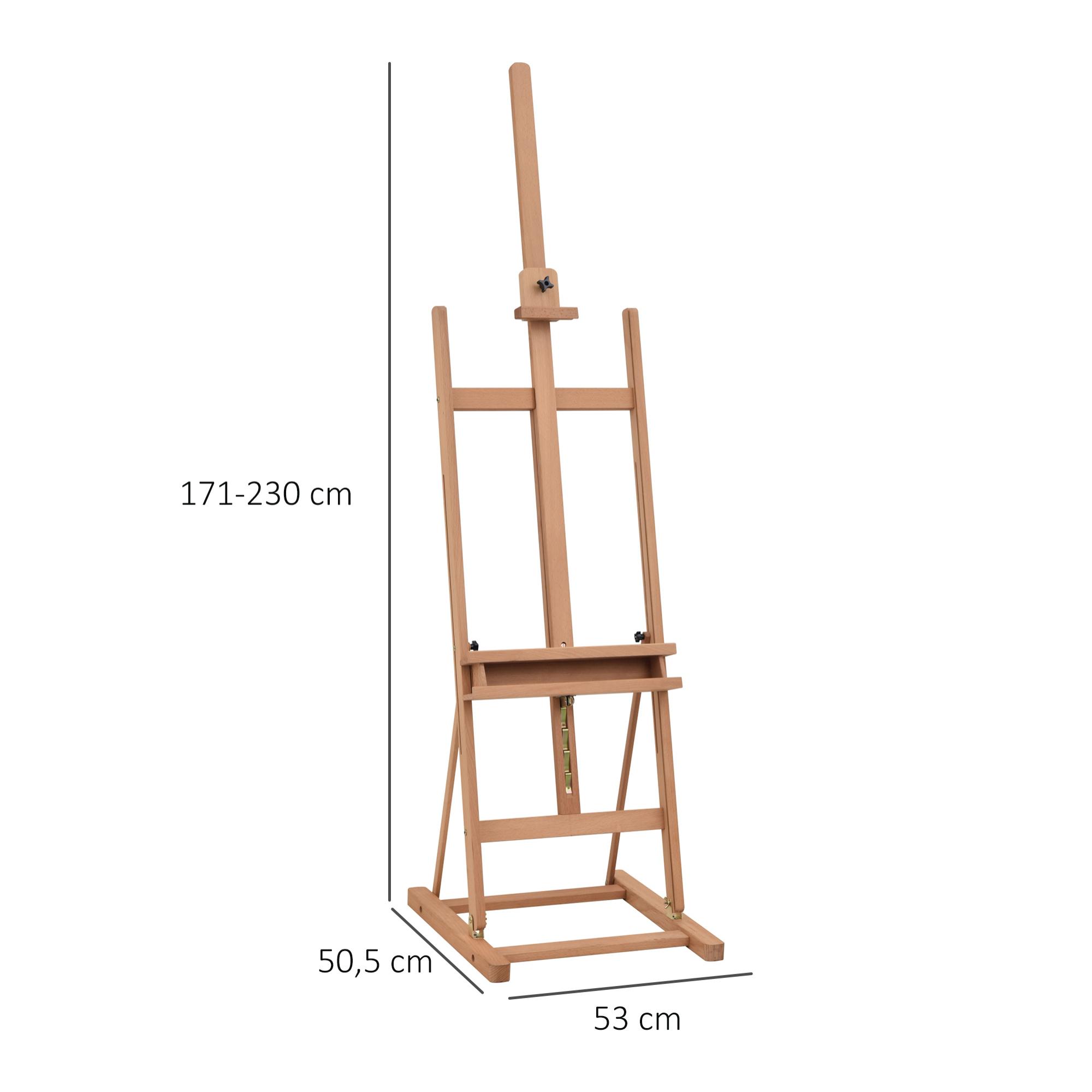 VInsetto Chevalet d'artiste sur pieds hauteur réglable 16 niveaux inclinaison réglable 80° max. niche rangement bois de hêtre