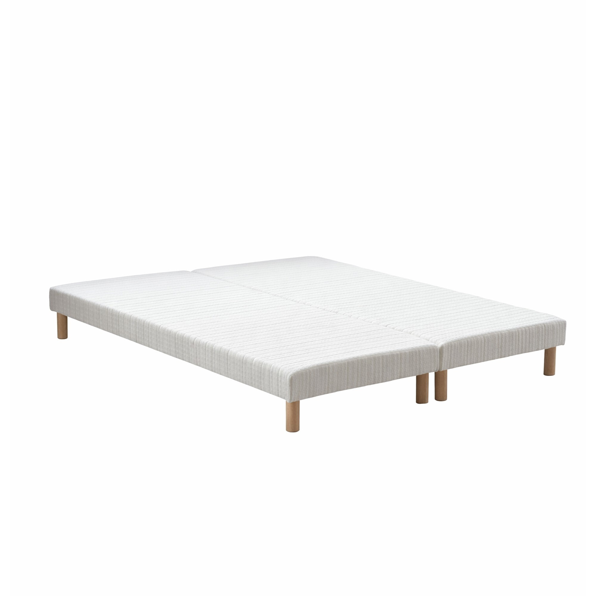 Ensemble matelas ressorts ensachés COMÈTE, H27 cm, sommier blanc pieds de poules