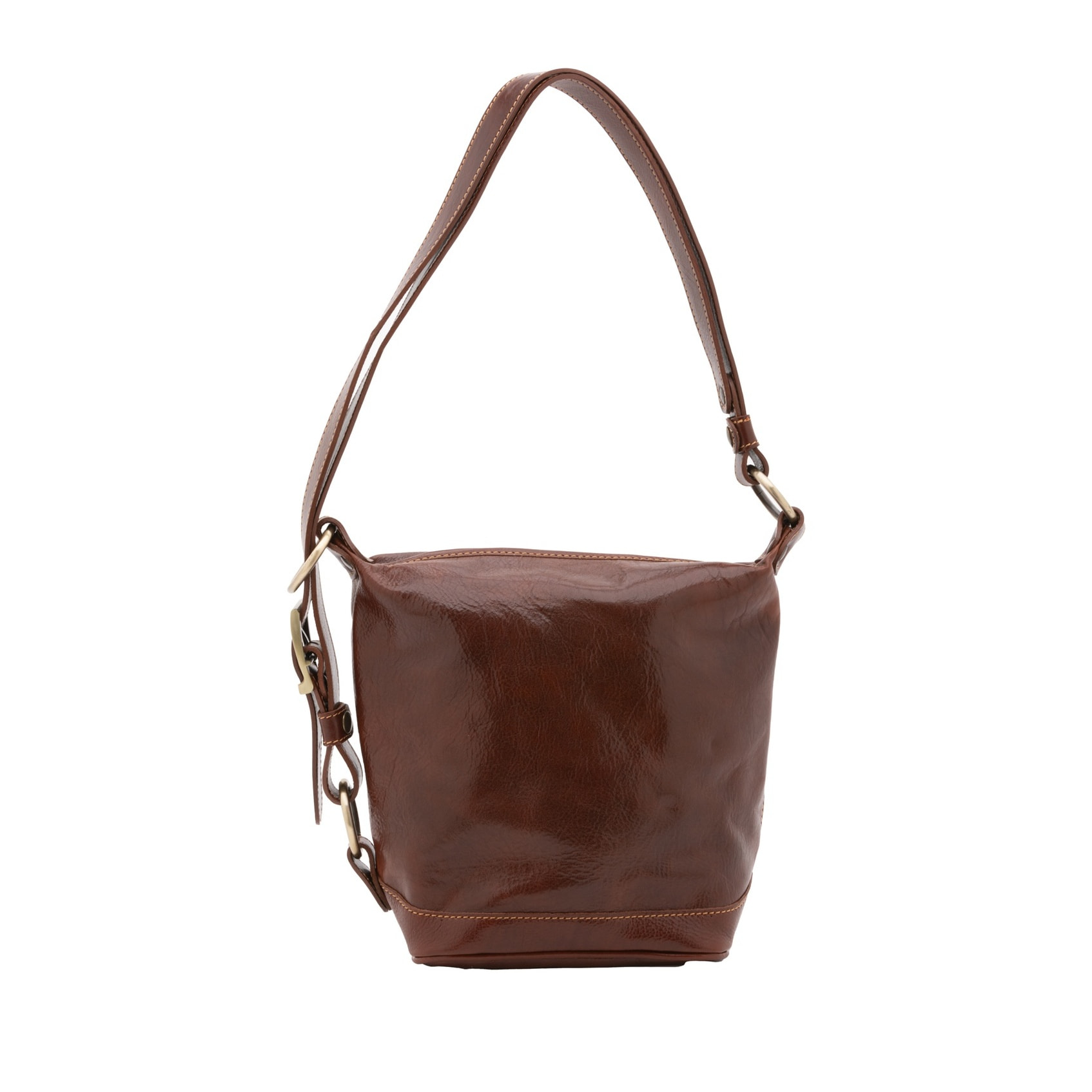 Borsa a secchiello da donna - Modello False - Vera pelle - 25.0 x 28.0 x 14.0 cm
