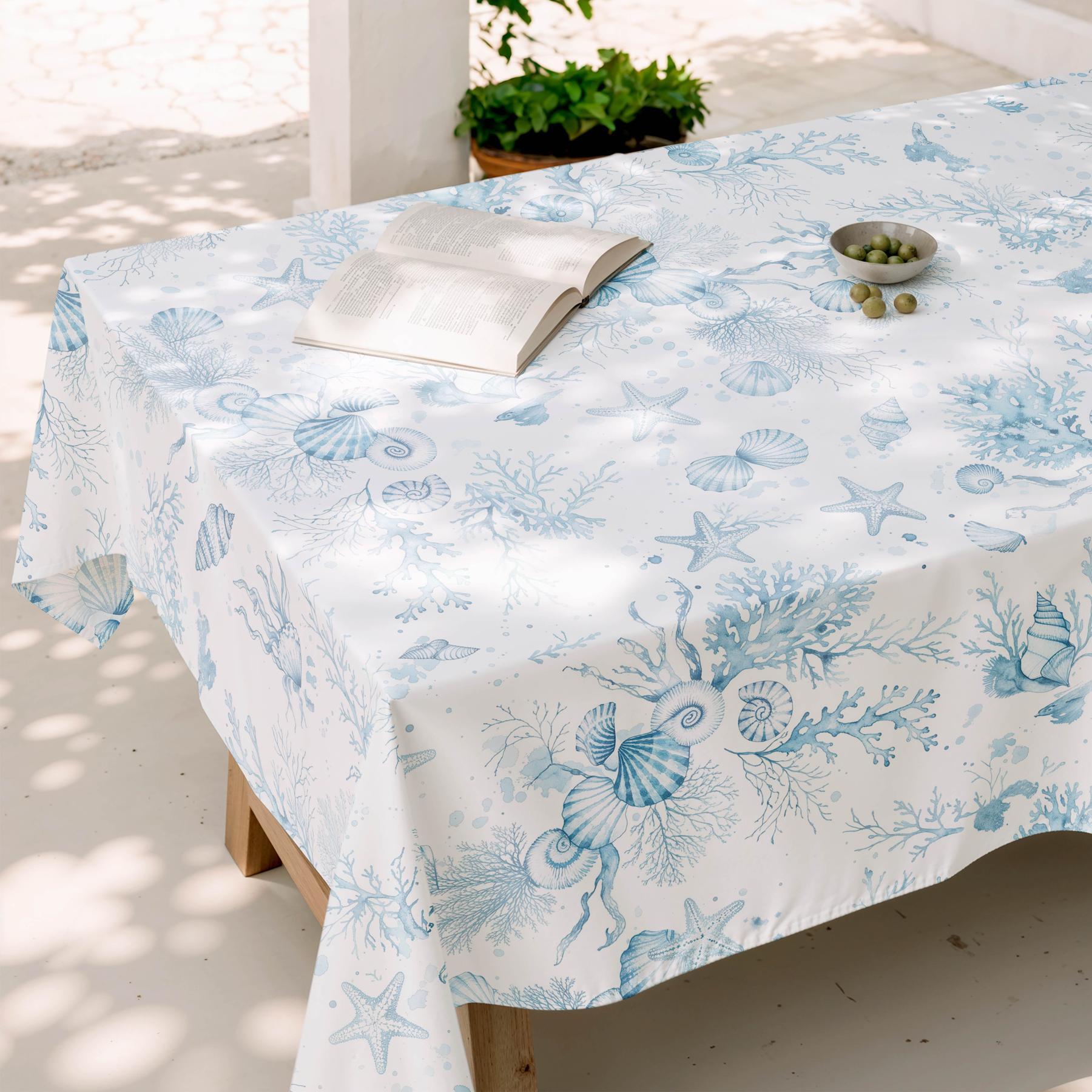 Nappe anti-taches JULIETA BLEU - en 100 % coton