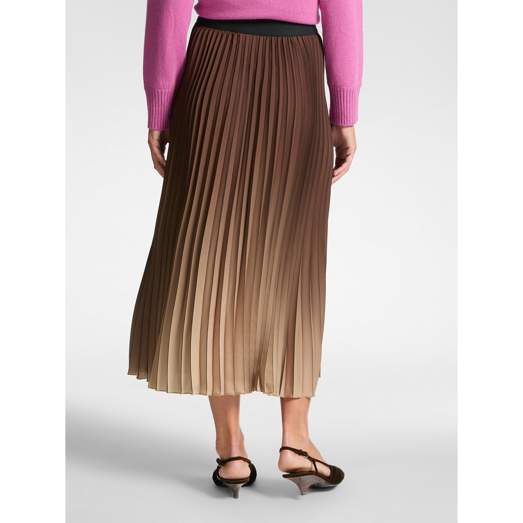 Elena Mirò - Gonna plissé sfumata - Marrone
