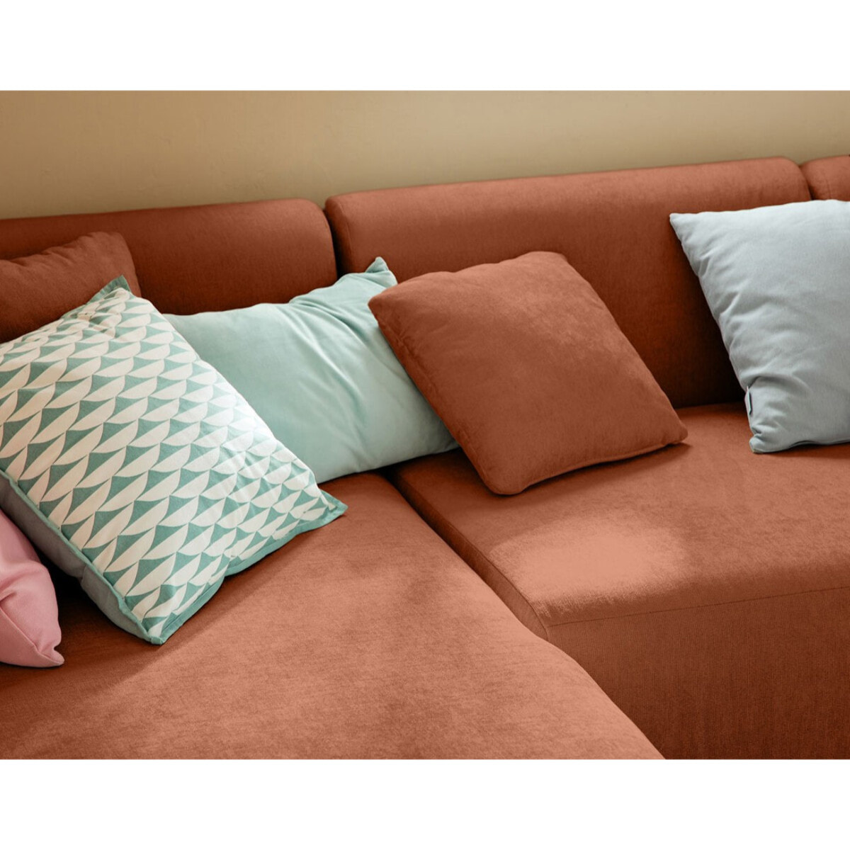 Ikare - canapé modulable d'angle gauche - 4 places - en tissu - Terracotta