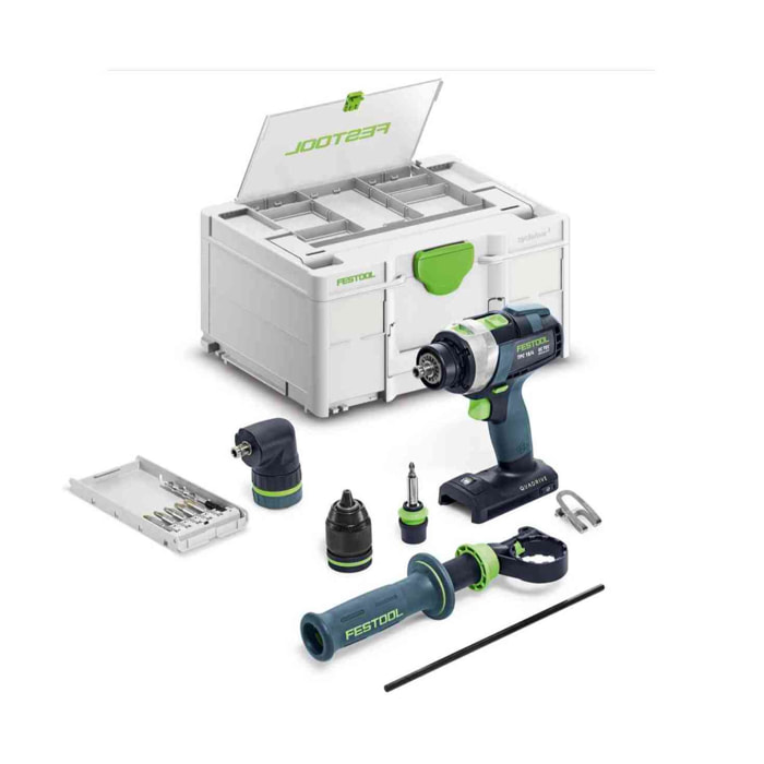 Perceuse-visseuse à percussion sans fil QUADRIVE TPC 18/4 I-Basic-Set - FESTOOL - accessoires - Systainer - 577625