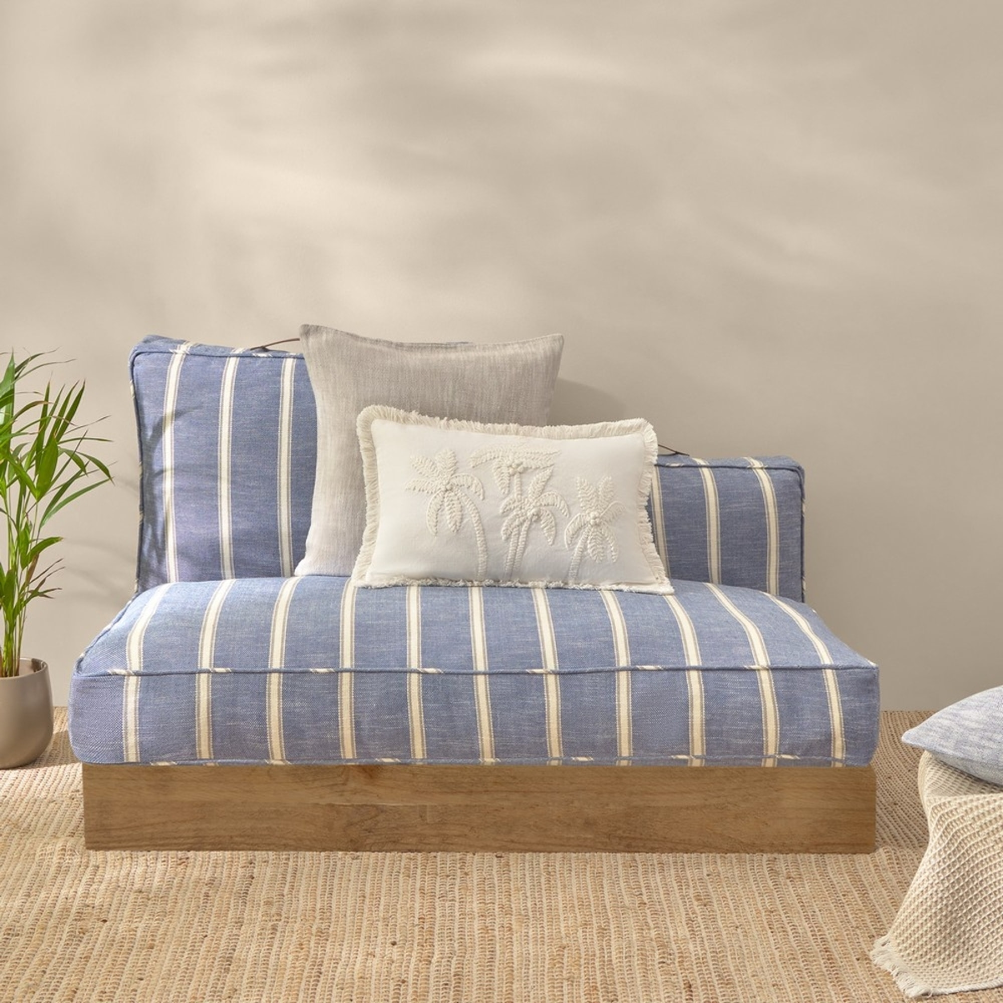 Funda de cojín chill out resistente al agua Rechi color azul Algodón