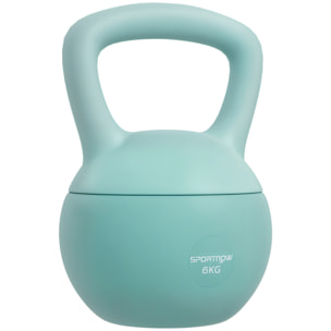 Kettlebell 6 Kg - prise ergonomique - entraînement musculaire & haltérophilie - PVC vert
