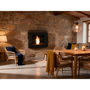 Chimenea de etanol negra con leños decorativos BESTBIO AF-BB PURLINE