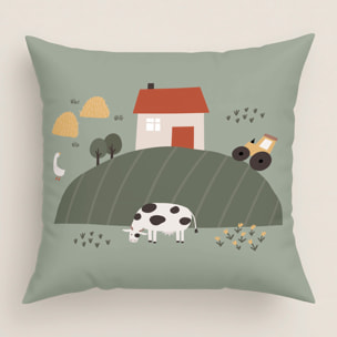 Cool Kids - Funda de Cojín Estampado - Con Cremallera - Sin relleno - 100% Algodón - Farm Life