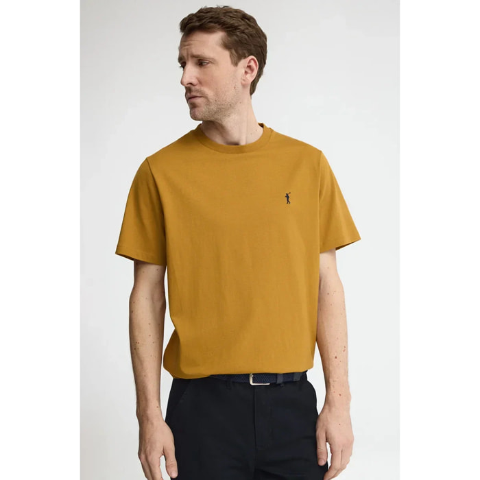 Maglietta color senape a maniche corte e ricamo Rigby Go