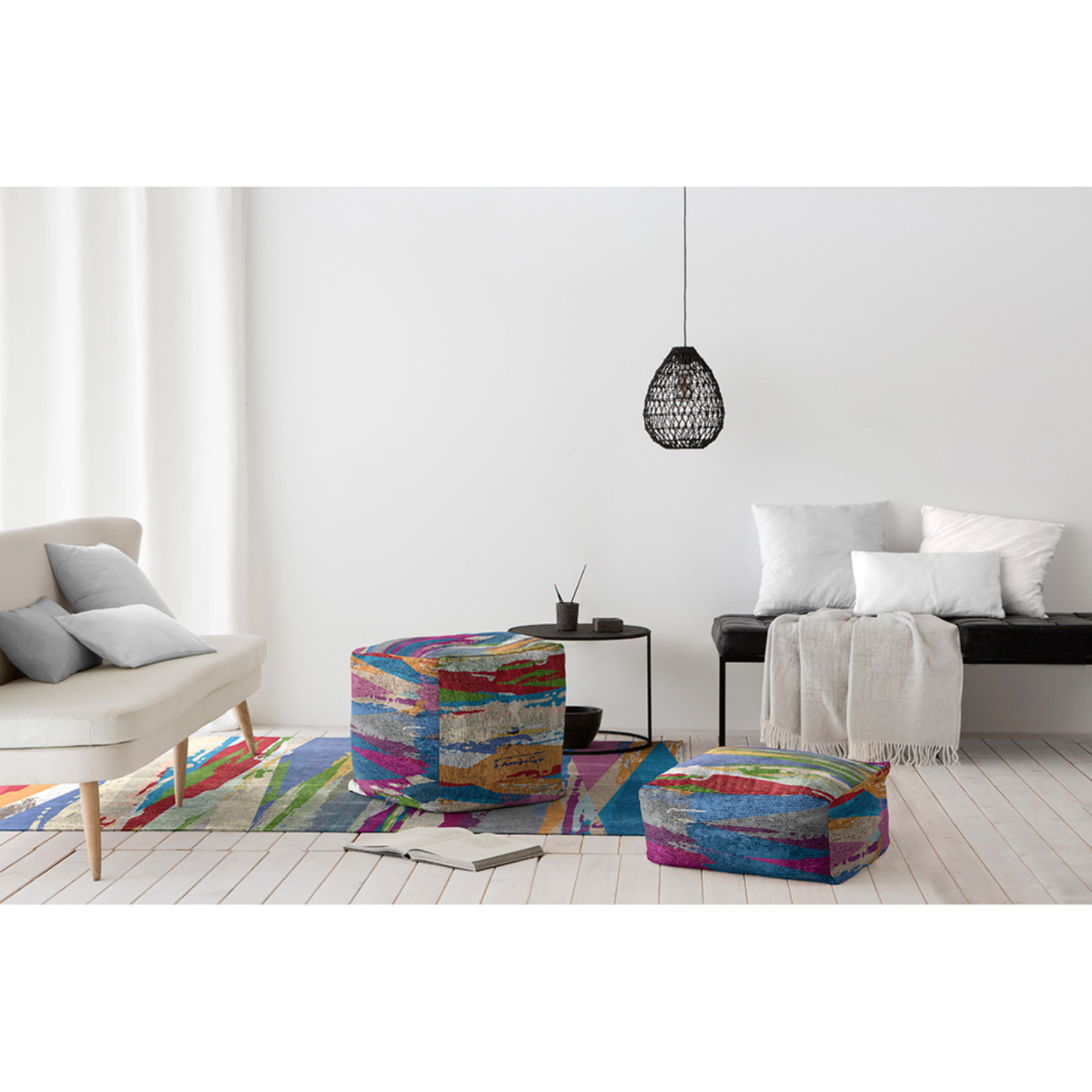 Pouf amovible en coton NAF NAF SERRA