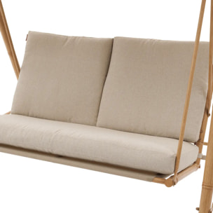 Balancelle de jardin "Baroe" beige 170 x 129 x 213cm en acier et texaline