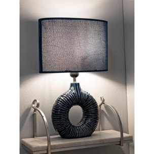 LAMPADA DA TAVOLO SETA BLU CM 28,5X15X43