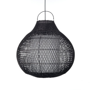 Suspension Tomasucci ARITHA BLACK, tissu noir, Ø 60 cm