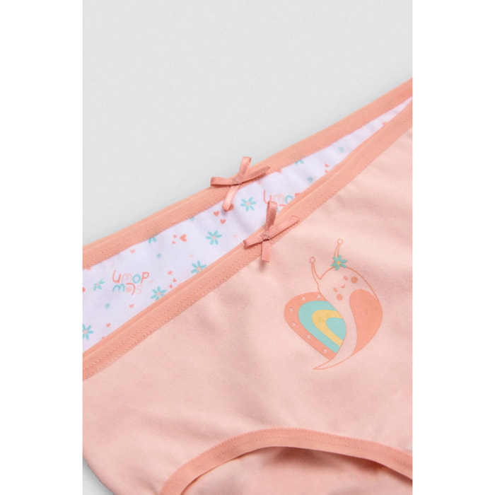 Confezione da 2 mutandine in cotone stampato per bambini Slow down