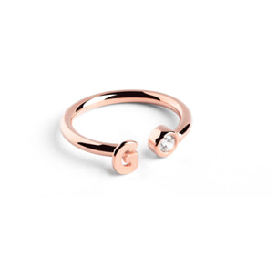 Anello Personalizzato Lettera Spark Argento Placcato Oro Rosa