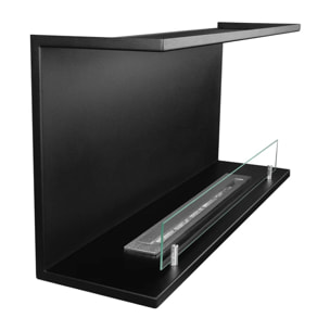 Trevi 90 - Camino a Bioetanolo da Incasso Trifacciale 90x45x24,5 cm con Bruciatore 1,5lt in Acciaio