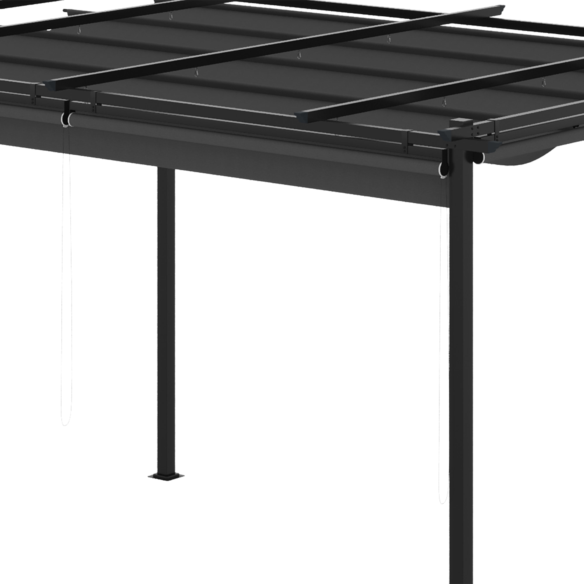 Pérgola de Jardín 4x3 m Cenador para Exterior con Techo Retráctil 4 Cortinas Enrollables de Poliéster y Marco de Metal para Patio Terraza Gris Oscuro