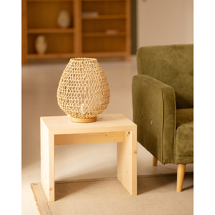 Petite table / tabouret en bois massif au ton naturel de 45x50cm Hauteur: 45 Longueur: 50 Largeur: 30