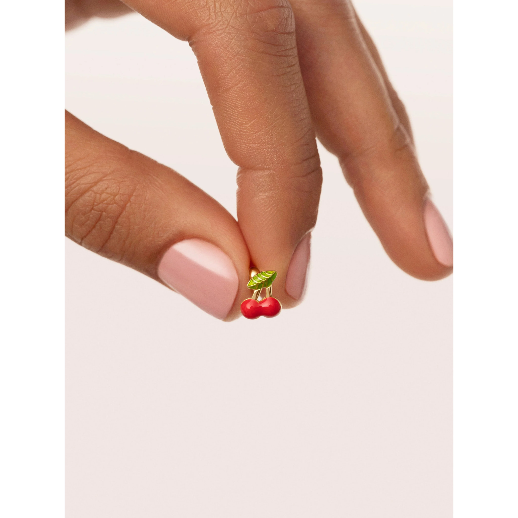 Pendiente Suelto Mini Cereza Plata Baño Oro