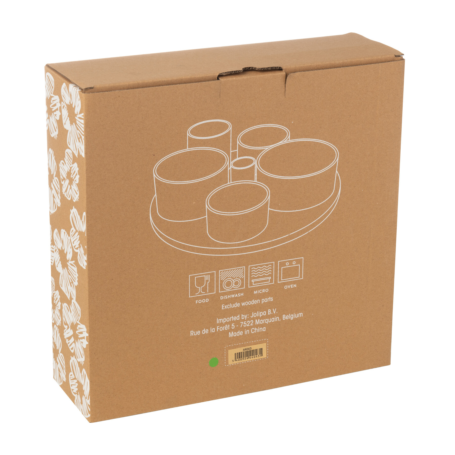 J-Line plat apéro + plateau 6 pièces - bambou/céramique - vert