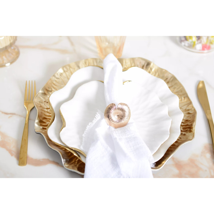 Lot de 6 Dessous d'assiette nénuphar doré
