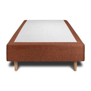 Lit avec tête de lit capitonnée bouclette et sommier tapissier Ep20