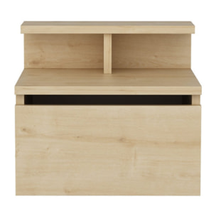 Table de chevet murale bois avec tiroir et étagère SOREN
