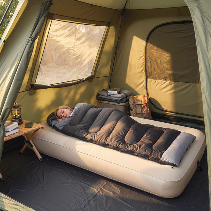 Sac de couchage adulte section tête fermeture éclair sac de rangement noir