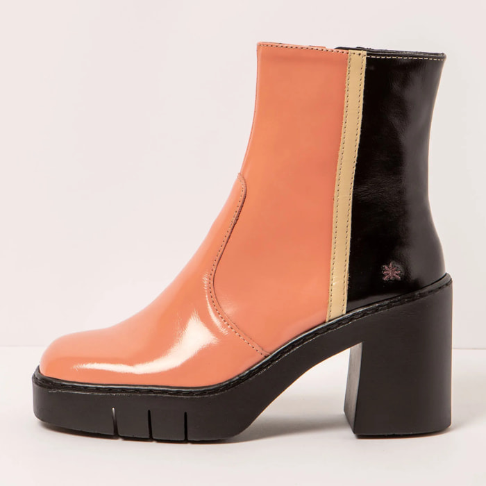 Botines con tacón 1974 NAPPA SHINNY FLAMINGO-BLACK/BERNA color Flamingo-black