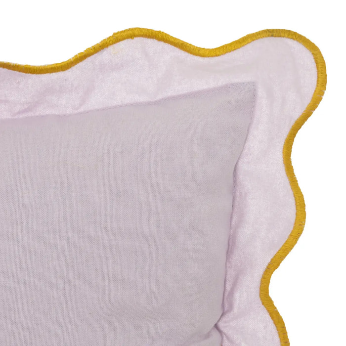 Coussin feston "Biskwit" 35x55cm lilas