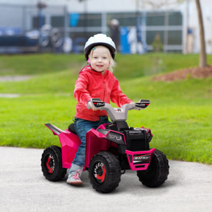 Quad Eléctrico para Niños 6V, Quad para Niños de 18-36 Meses con Avance y Retroceso, Velocidad de 2,5 km/h, Rosa