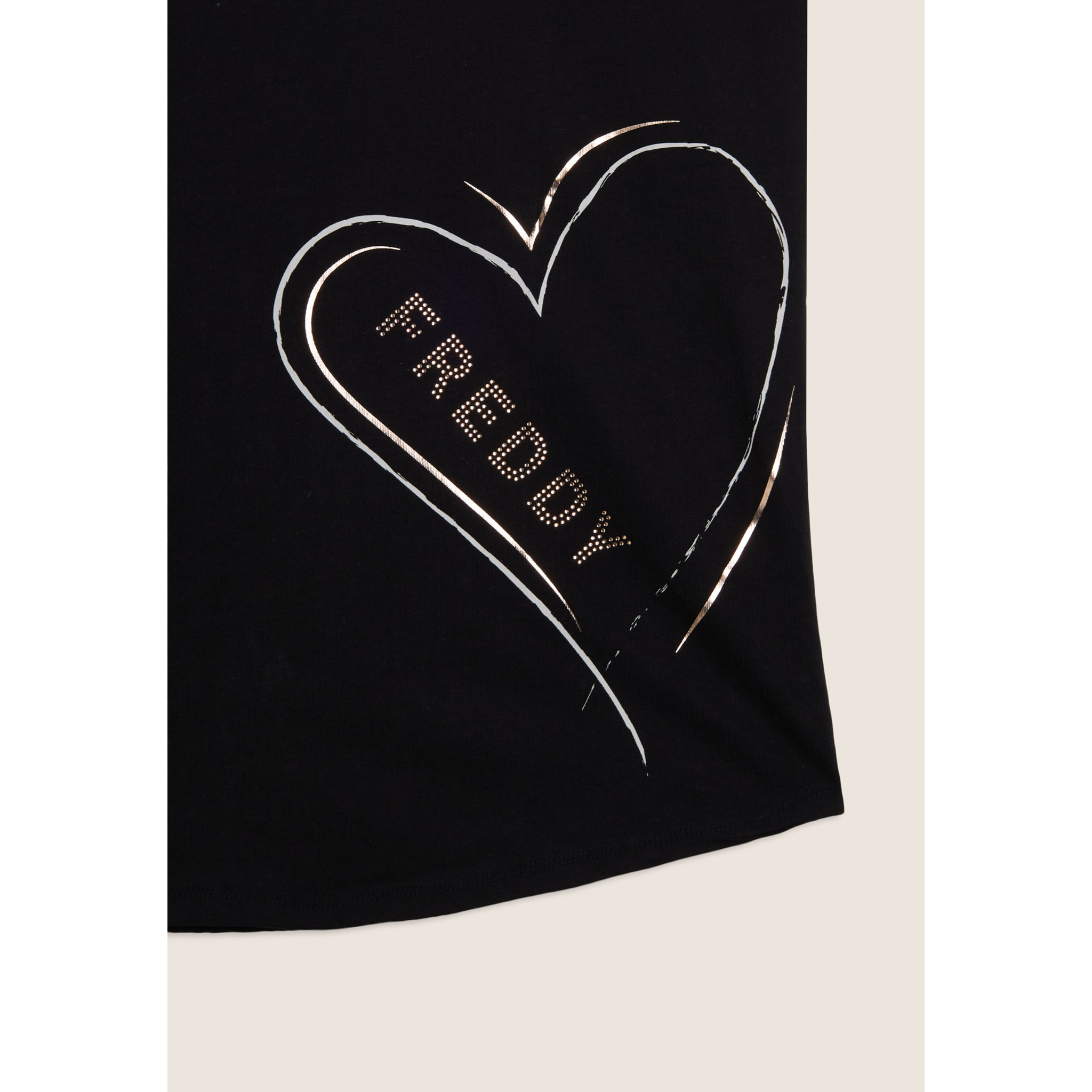 T-shirt reversibile con cuori e logo