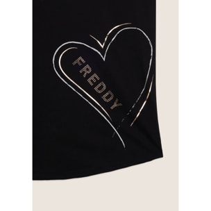 T-shirt reversibile con cuori e logo