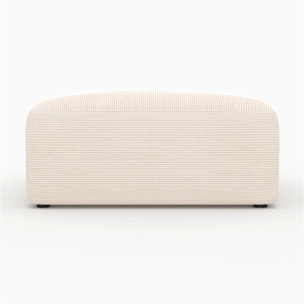 Pouf carré pour canapé modulable en velours blanc cassé - Mina