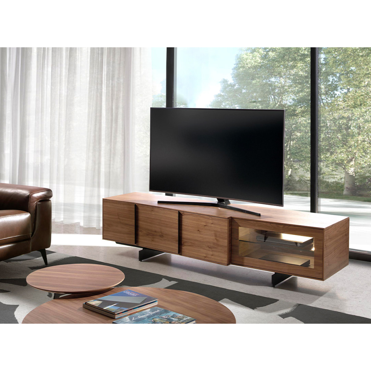 Mueble TV Angel Cerda de nogal 200x55x48cm