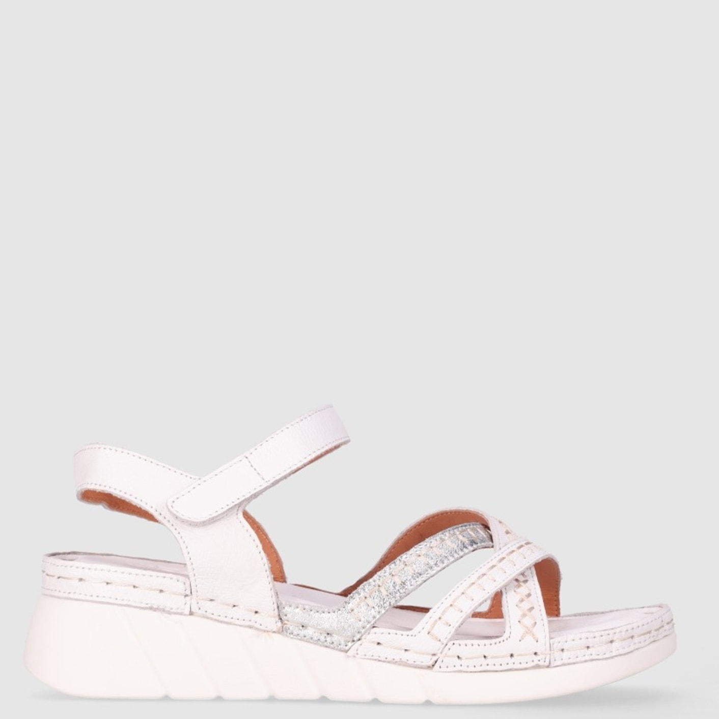 Sandalias de Piel - Blanco - Tacón: 5 cm