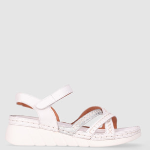Sandalias de Piel - Blanco - Tacón: 5 cm