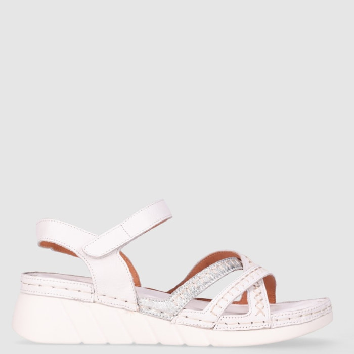 Sandalias de Piel - Blanco - Tacón: 5 cm